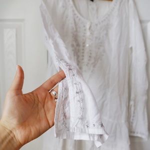 Lucky Brand Embellished Top/Beach Cover Up